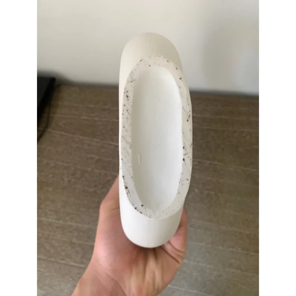 Modern Matte White‎ Ceramic Donut Vase Minimalist Nordic Circular Hollow 9 Inch